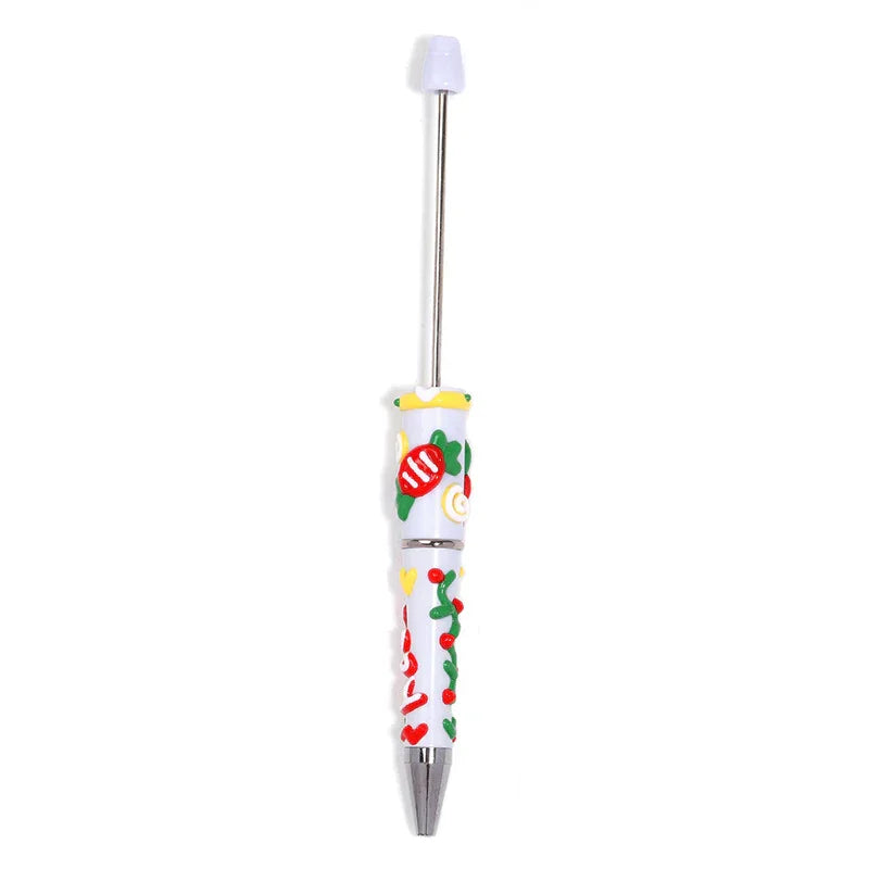 Christmas Cartoon Cute Cream Painted Bead Pen