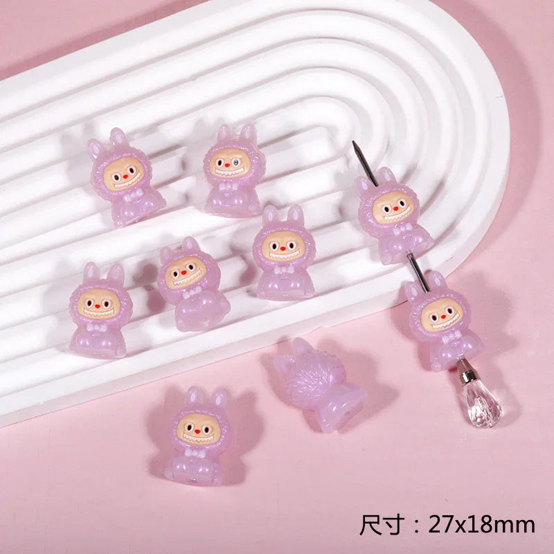 Cute 3D LABU Through-hole Beads