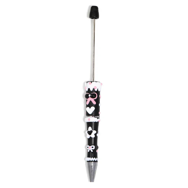 Hand-painted Bow Cartoon Beaded Pen Macaron Color Matching