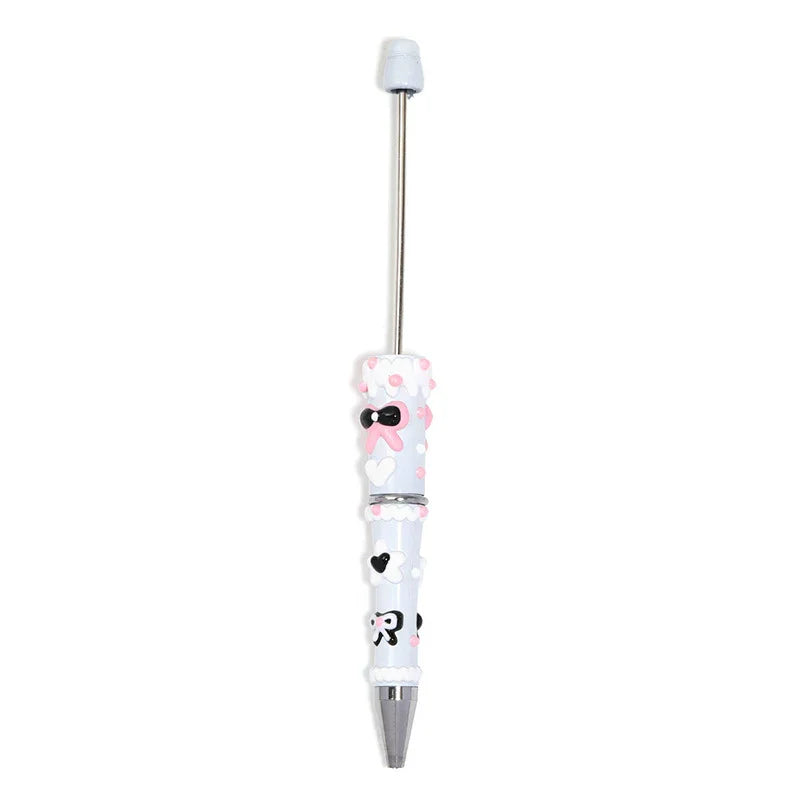 Hand-painted Bow Cartoon Beaded Pen Macaron Color Matching