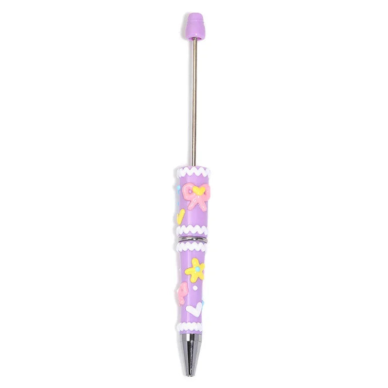 Hand-painted Bow Cartoon Beaded Pen Macaron Color Matching