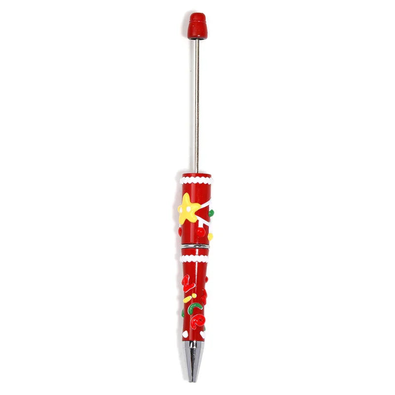 Christmas Cartoon Cute Cream Painted Bead Pen