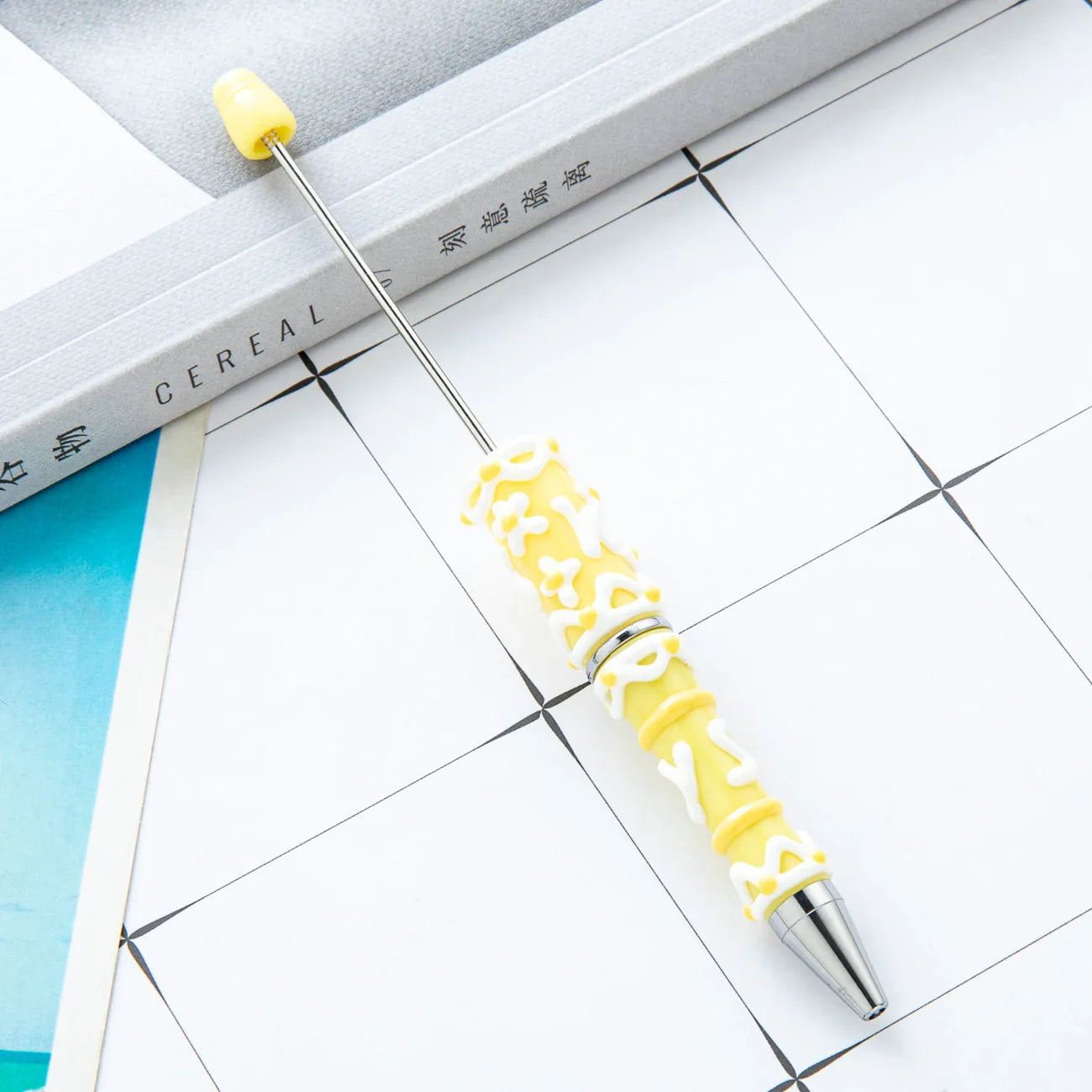 Painted Bead Pen Pure Handmade Cream Cute Grain Pen