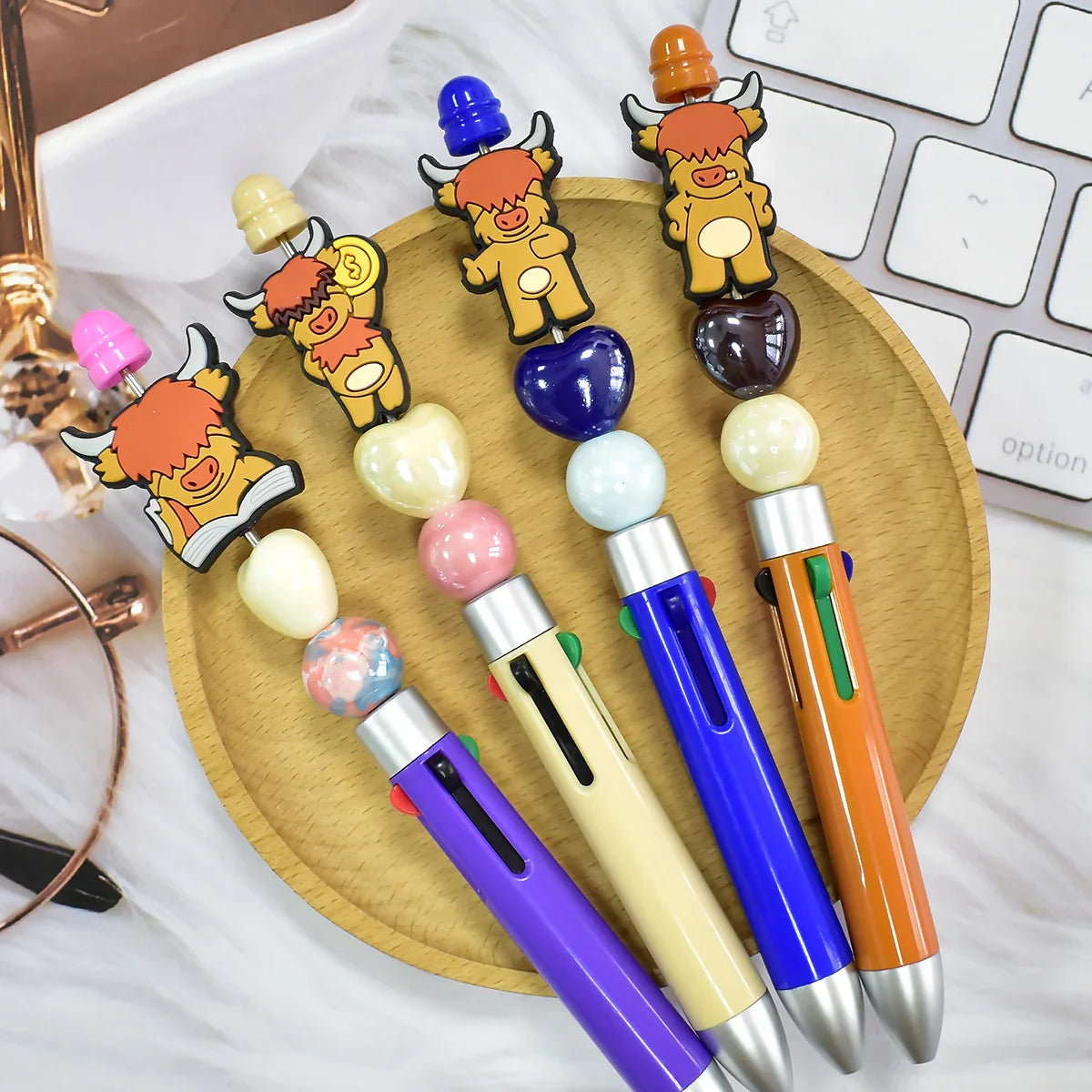 Cartoon Calf Bead Pen Accessories Silicone Focal Beads
