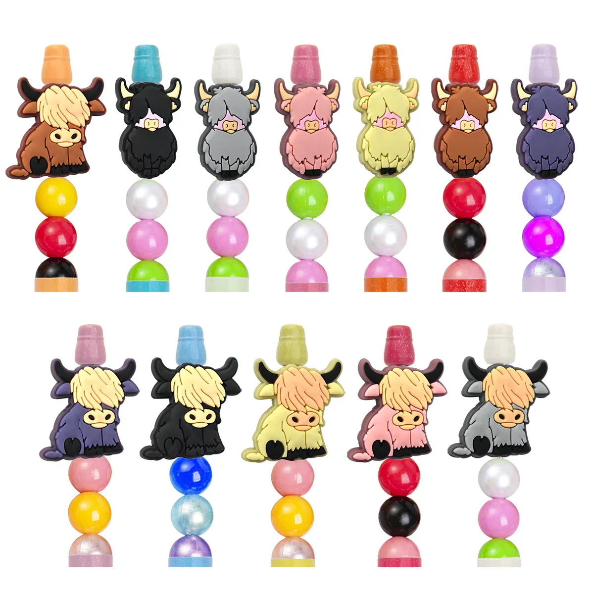 Creative Cartoon Cow Animal Beads Silicone Focus Beads