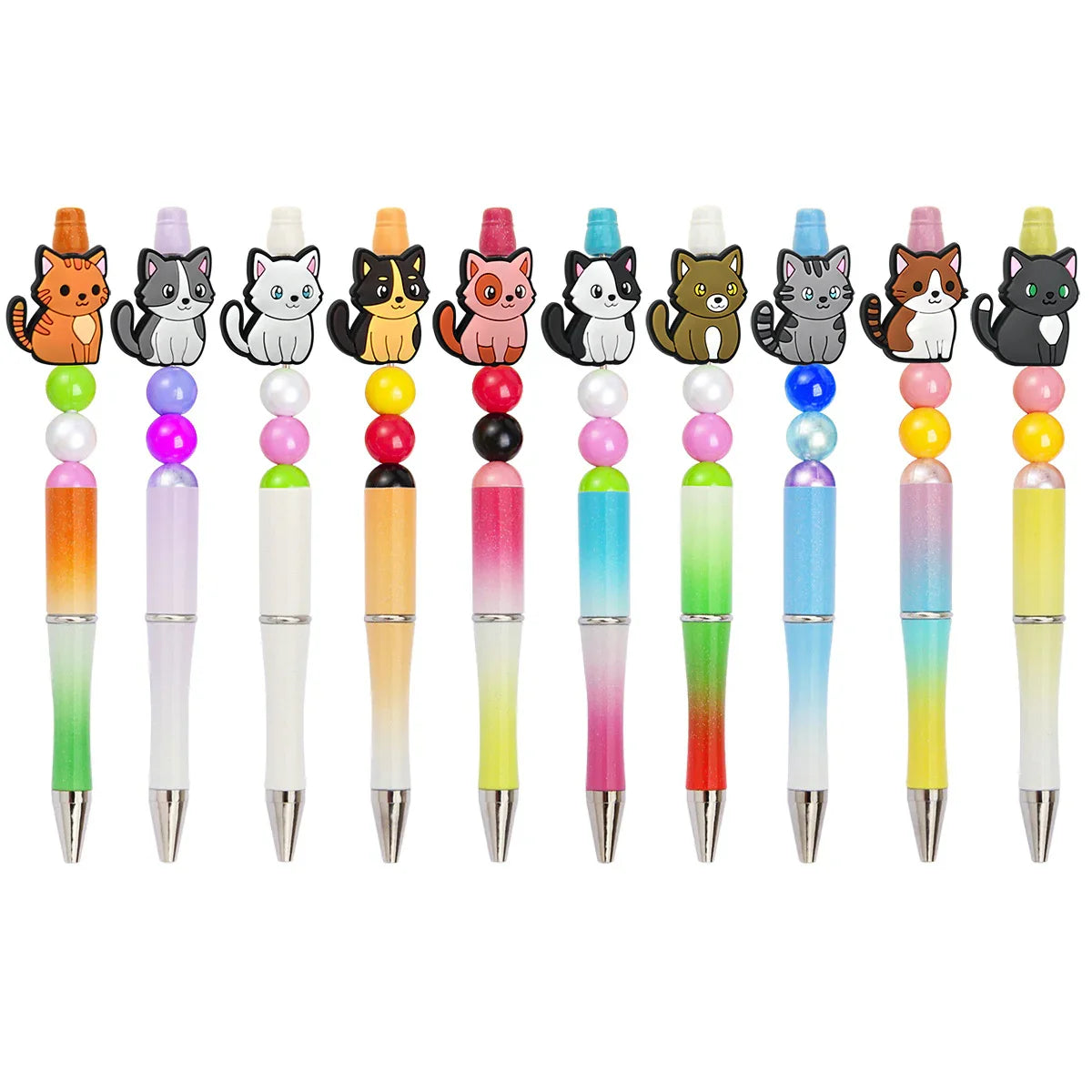 Cute Cartoon Cat Silicone Focal Beads