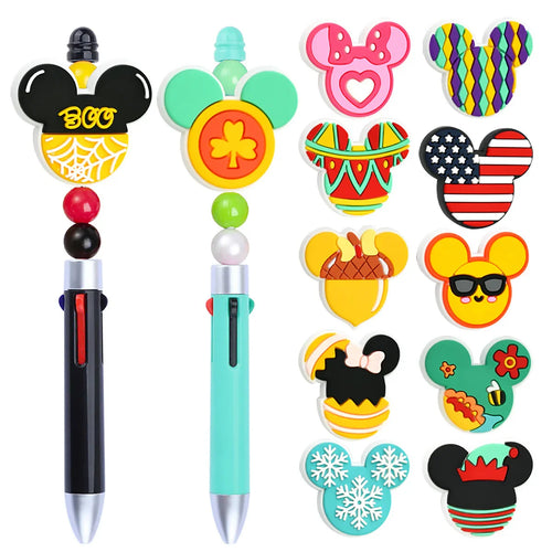 Colorful Mickey Head Series Silicone Focal Beads
