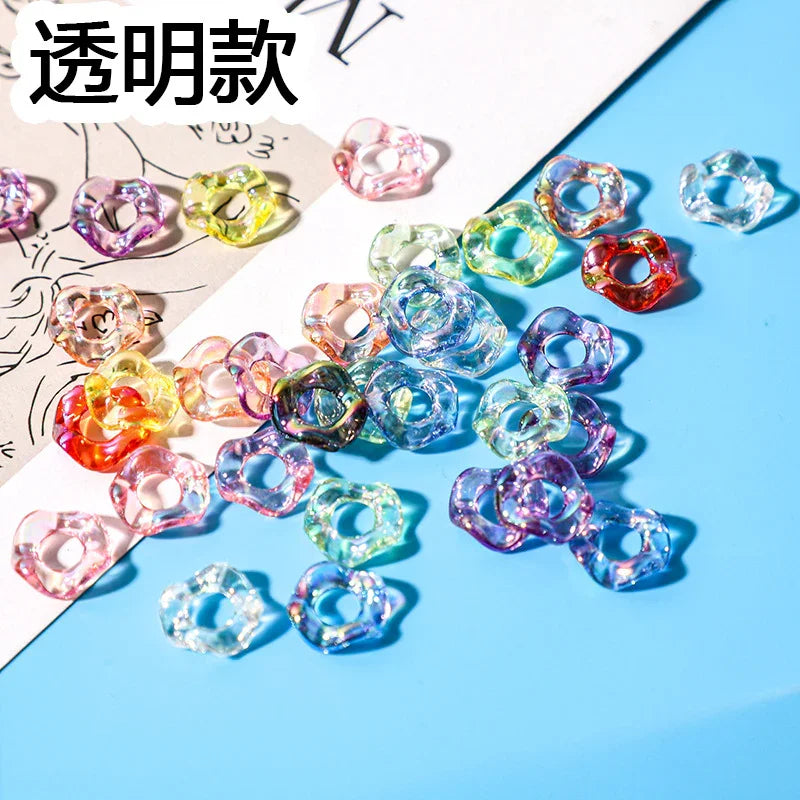 Stacking Hexagonal Tactile Paint Macaron Color Round Wave Lace Beaded Spacer