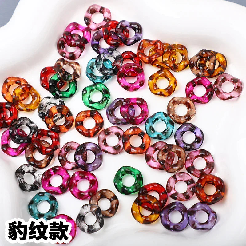 Stacking Hexagonal Tactile Paint Macaron Color Round Wave Lace Beaded Spacer