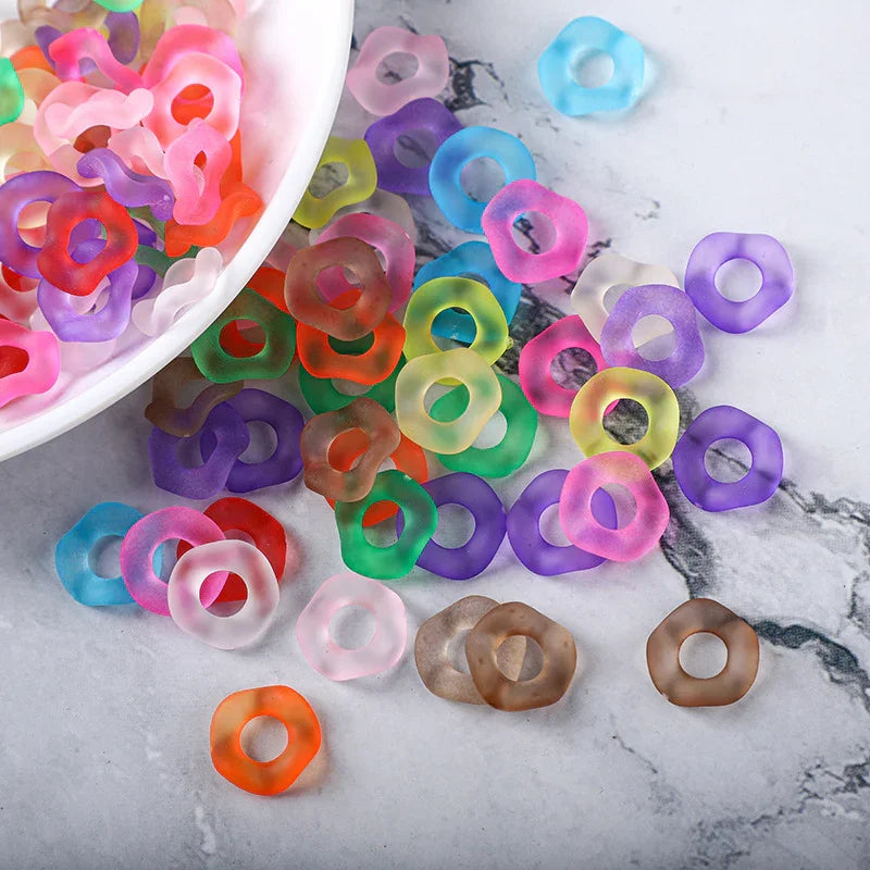 Stacking Hexagonal Tactile Paint Macaron Color Round Wave Lace Beaded Spacer