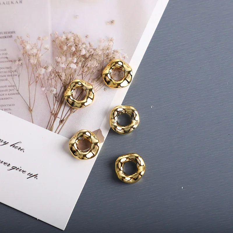 Stacking Hexagonal Tactile Paint Macaron Color Round Wave Lace Beaded Spacer