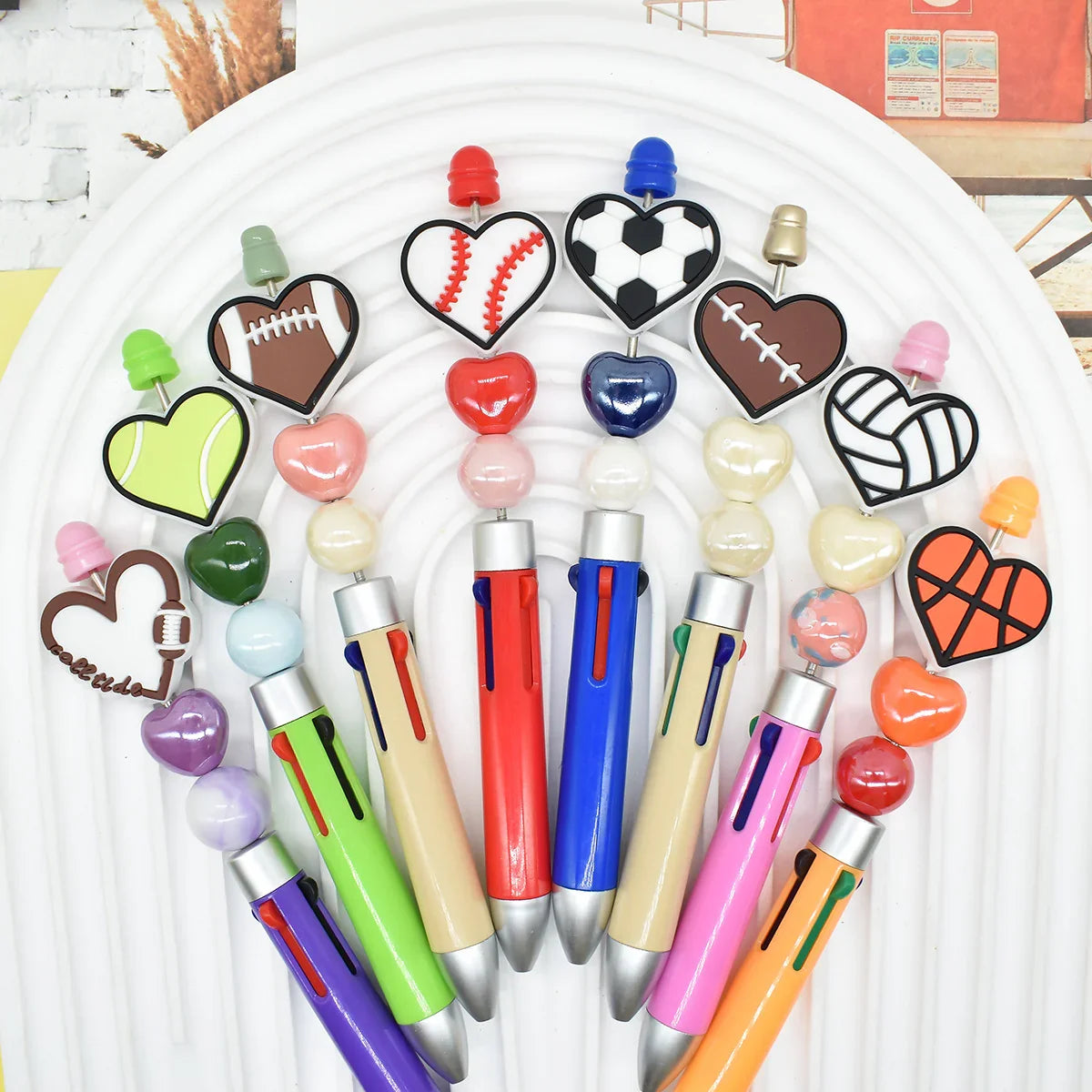 Cartoon Sports Series Ball Silicone Focal Beads