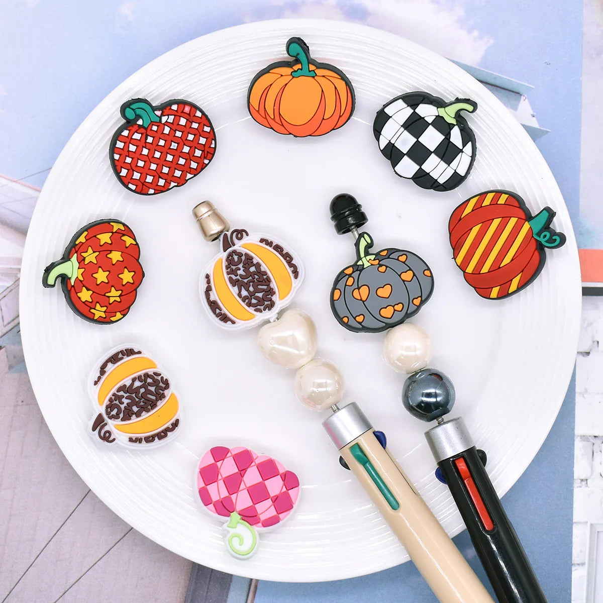 Halloween Pumpkin Series Silicone Focal Beads