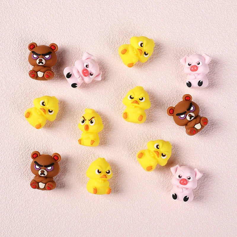 Little Bear 3D Silicone Bead Jewelry Cartoon Yellow Duck Silicone Focal Bead