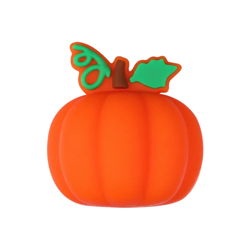 3D Thanksgiving Silicone Beads with Pumpkin Silicone Focal Beads