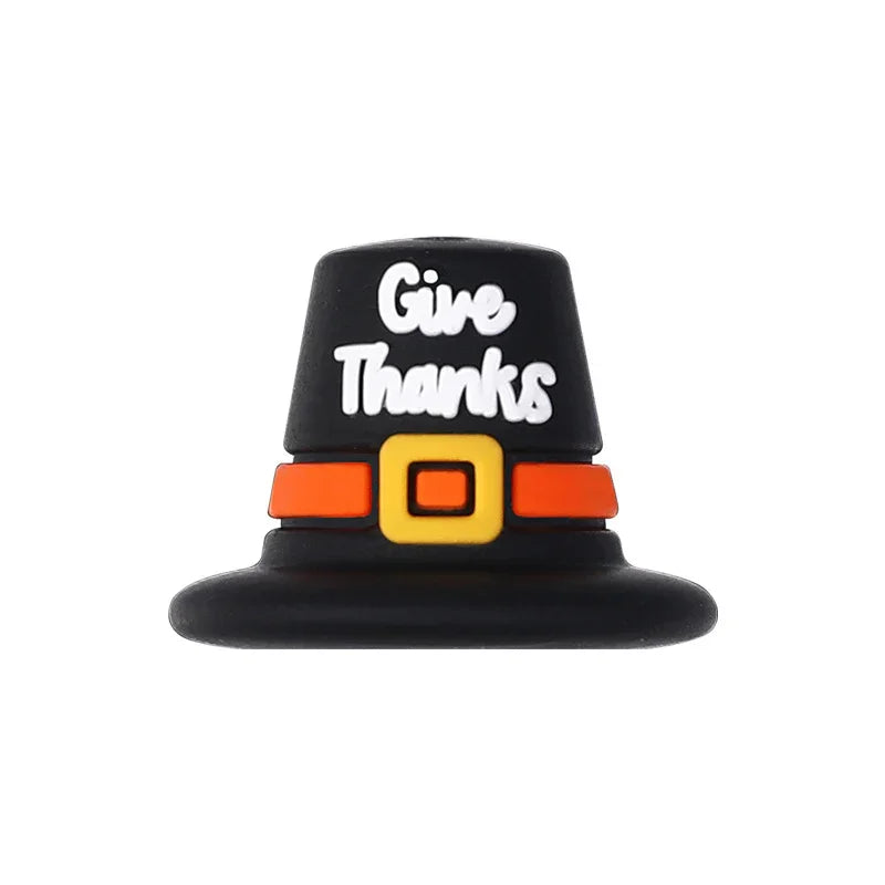 3D Thanksgiving Silicone Beads with Pumpkin Silicone Focal Beads