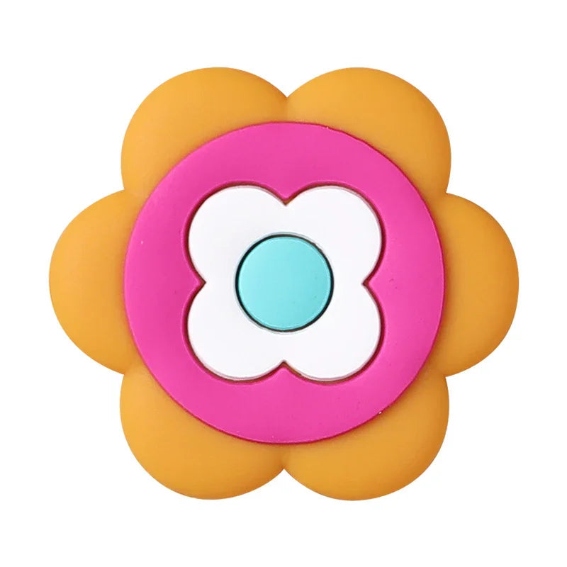 Colorful Flower Silicone Focal Bead