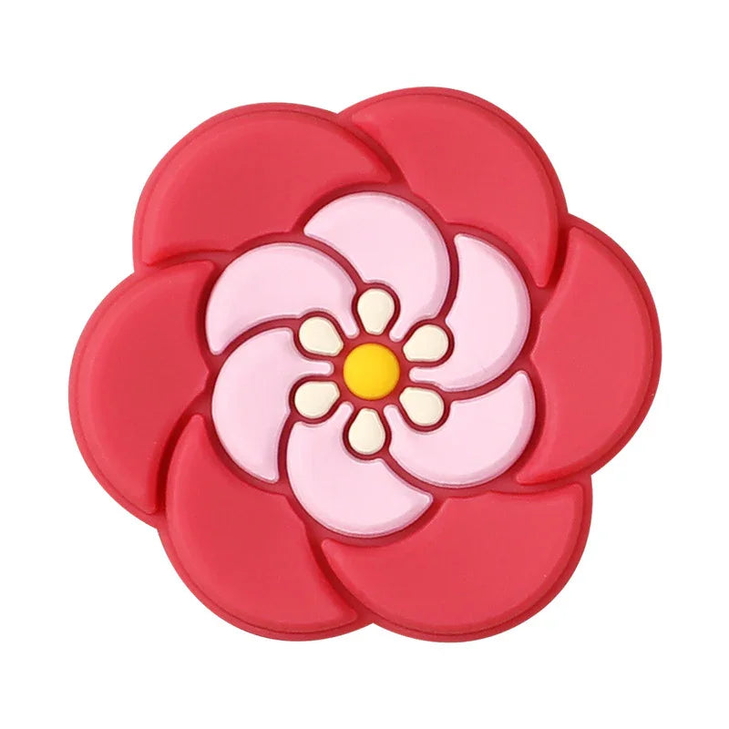 Colorful Flower Silicone Focal Bead