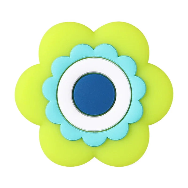Colorful Flower Silicone Focal Bead