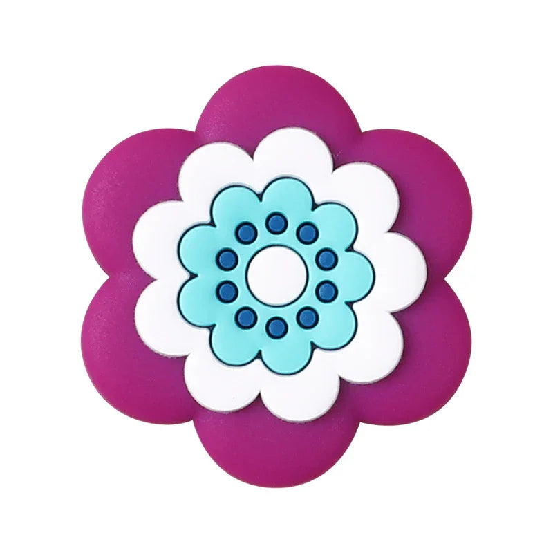 Colorful Flower Silicone Focal Bead