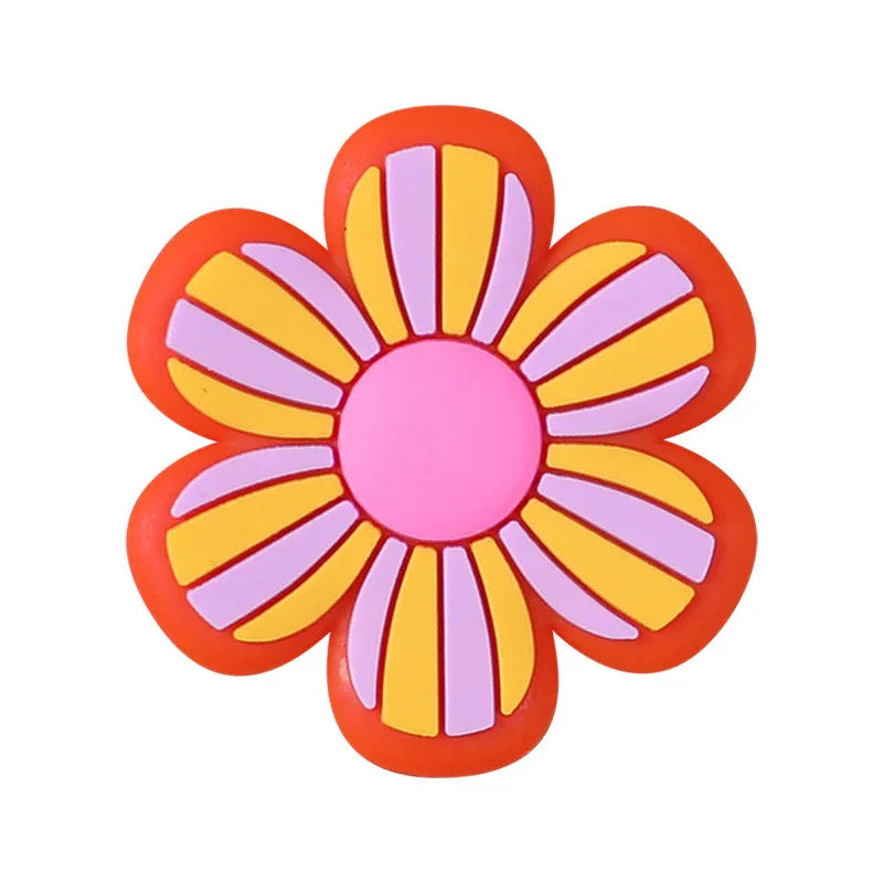 Colorful Flower Silicone Focal Bead