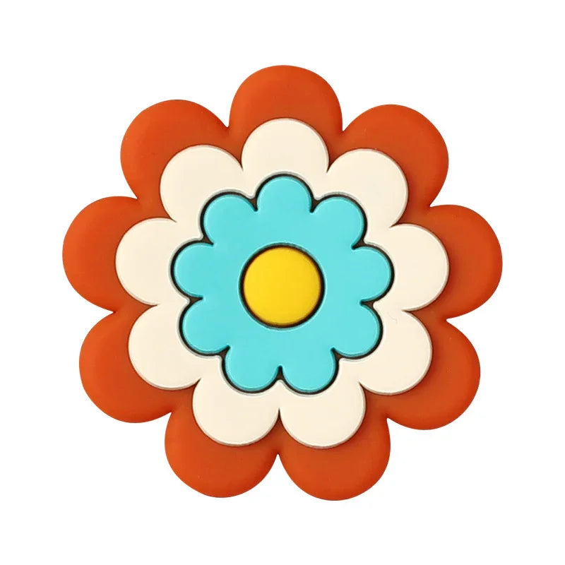 Colorful Flower Silicone Focal Bead