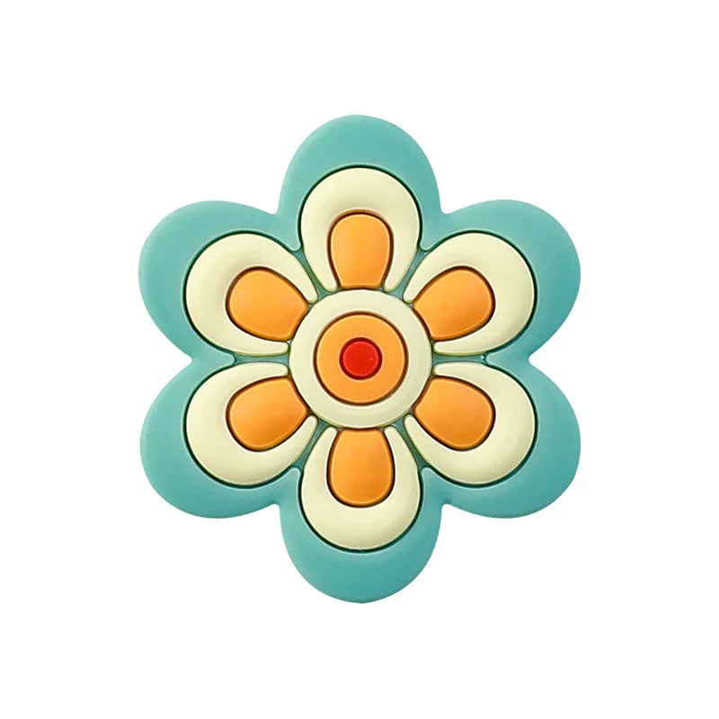 Colorful Flower Silicone Focal Bead