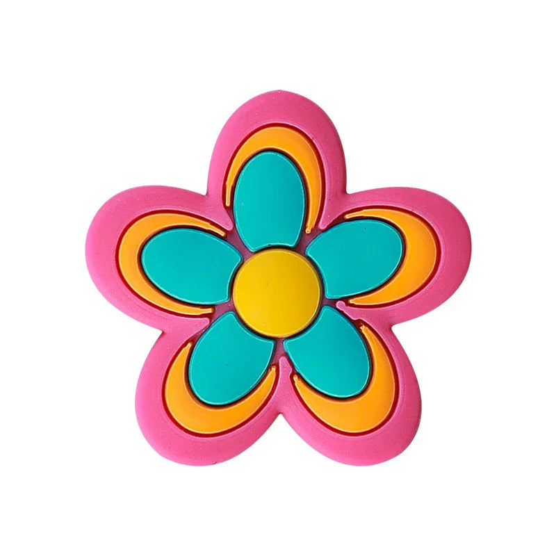 Colorful Flower Silicone Focal Bead