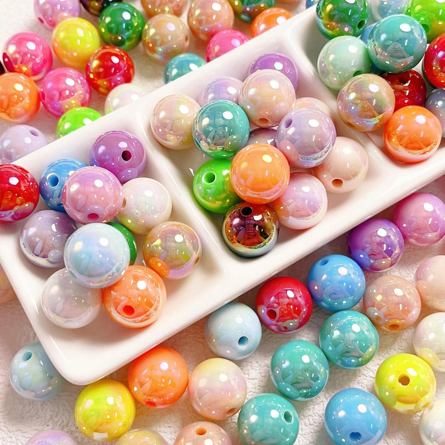 π 16mm Acrylic Plated UV Colorful Shell Solid Color Beads (100% off) - Beadable Cat