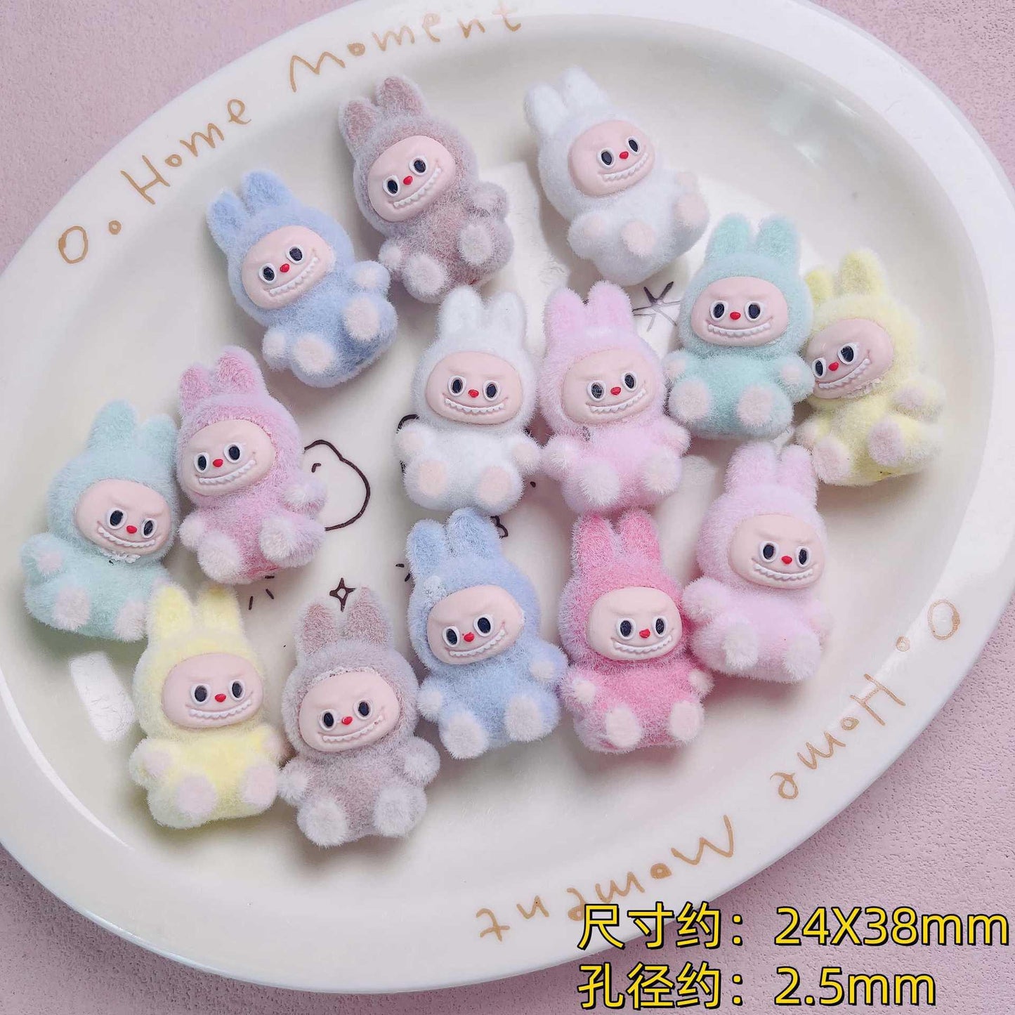 Cute Three-dimensional Flocking La Cloth Standing Posture Sitting Posture Through Hole Beading