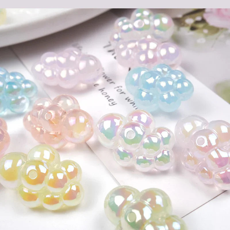 Transparent UV Dazzle Perforated Clouds Clouds White Clouds Acrylic Beads