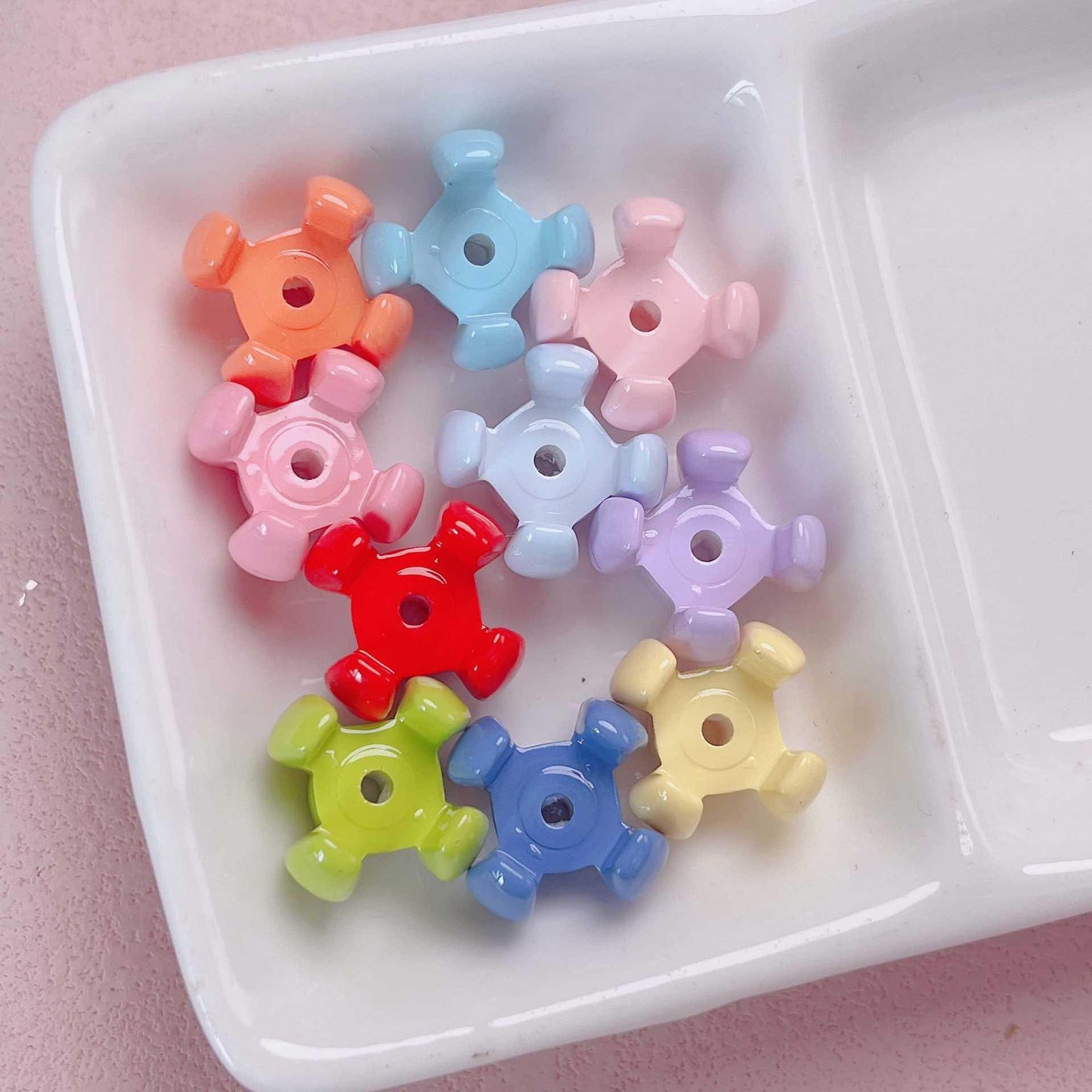 Macaroon Color Splicing Pumpkin Beads