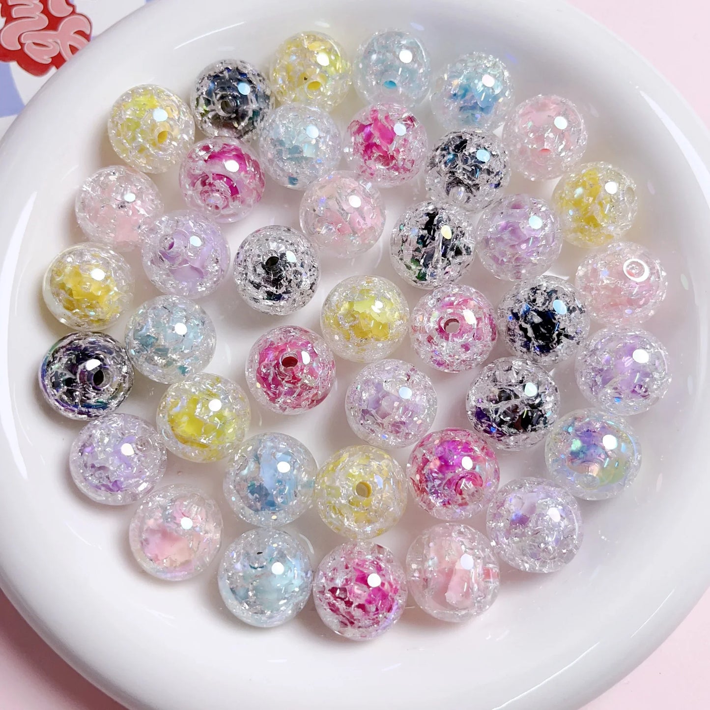 UV Color 16mm Bursting Sugar Heart Acrylic Beads
