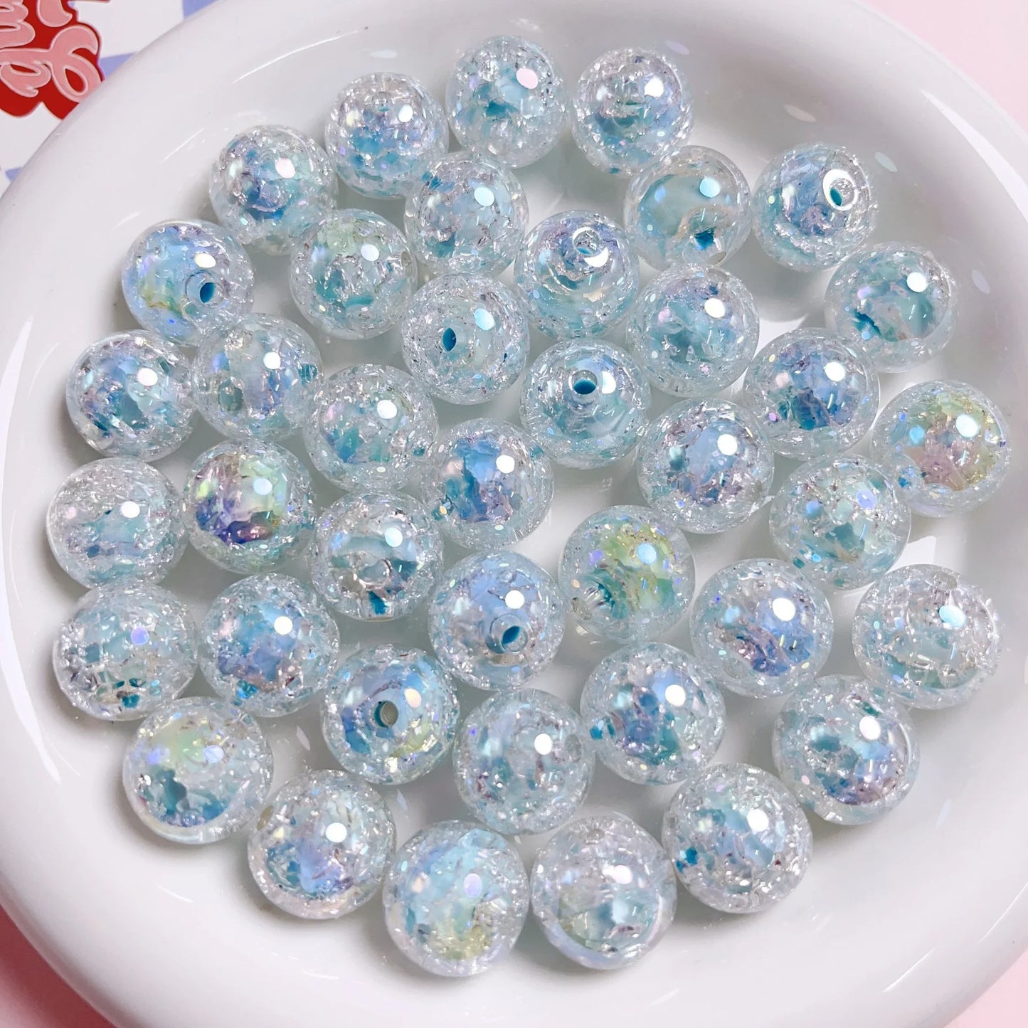 UV Color 16mm Bursting Sugar Heart Acrylic Beads