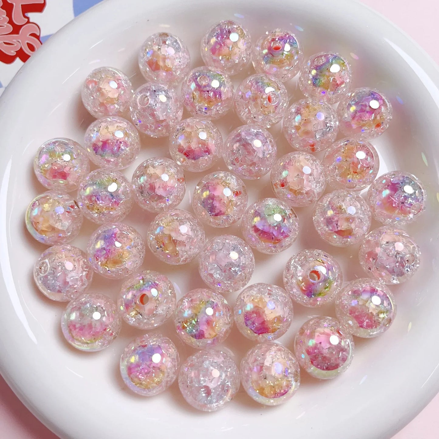 UV Color 16mm Bursting Sugar Heart Acrylic Beads