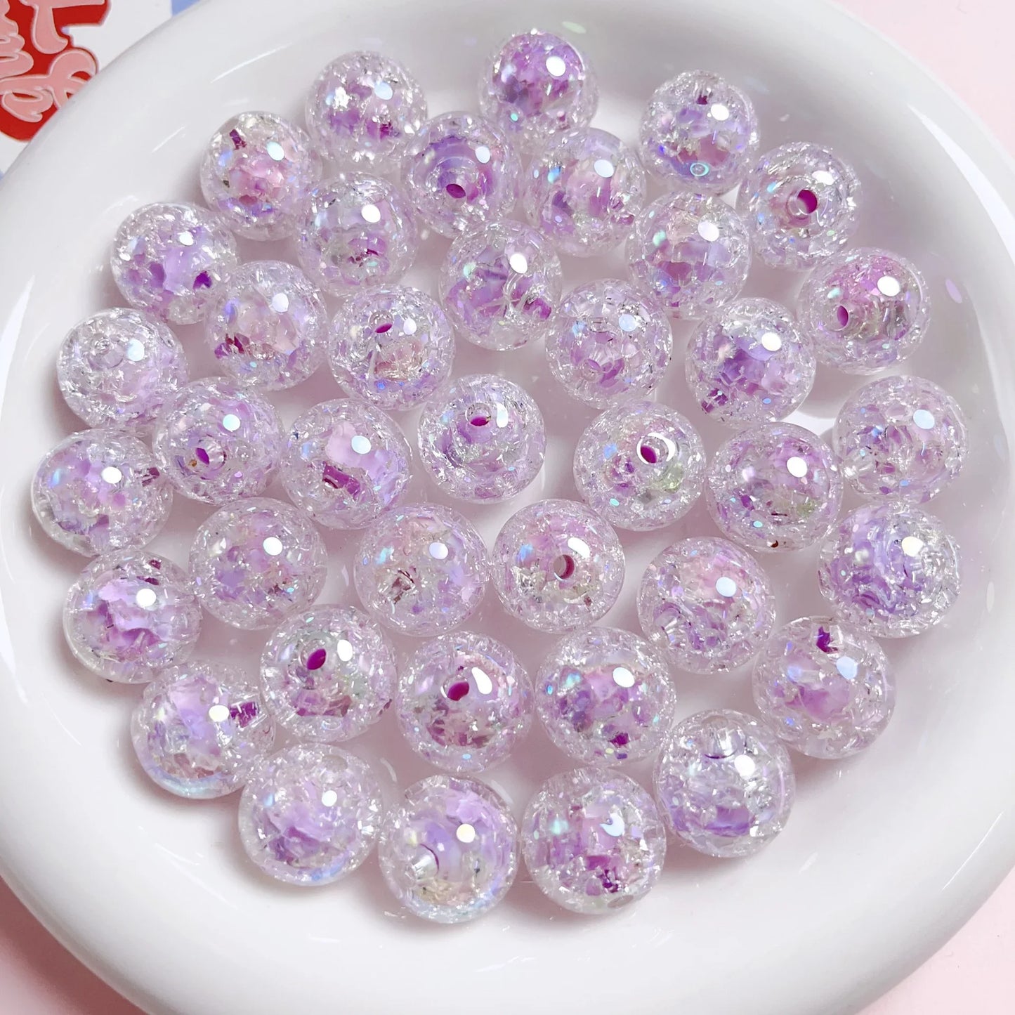 UV Color 16mm Bursting Sugar Heart Acrylic Beads