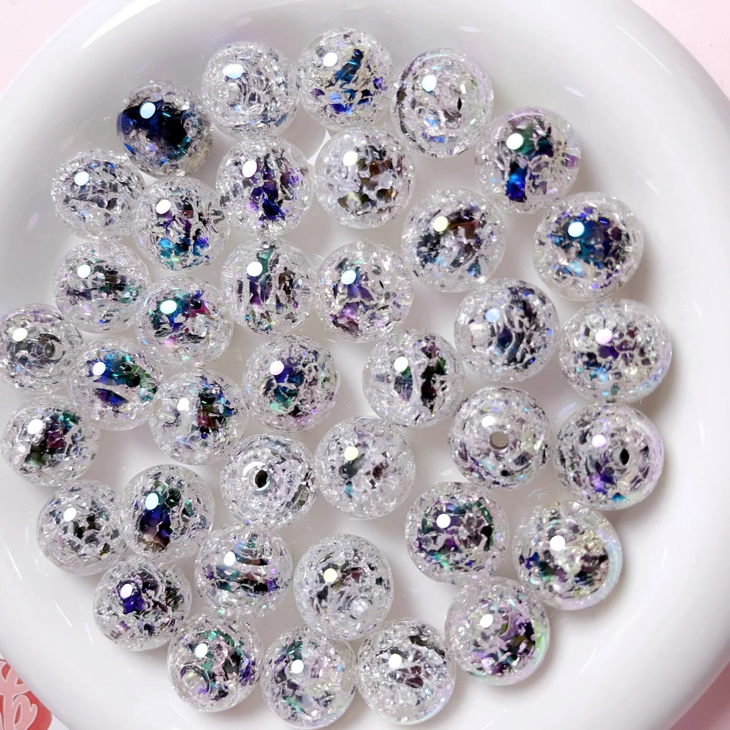 UV Color 16mm Bursting Sugar Heart Acrylic Beads