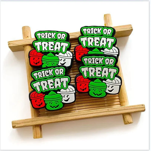Halloween Pumpkin Smiley Face Three-piece Barrel with English Cartoon Silicone Focus Beads