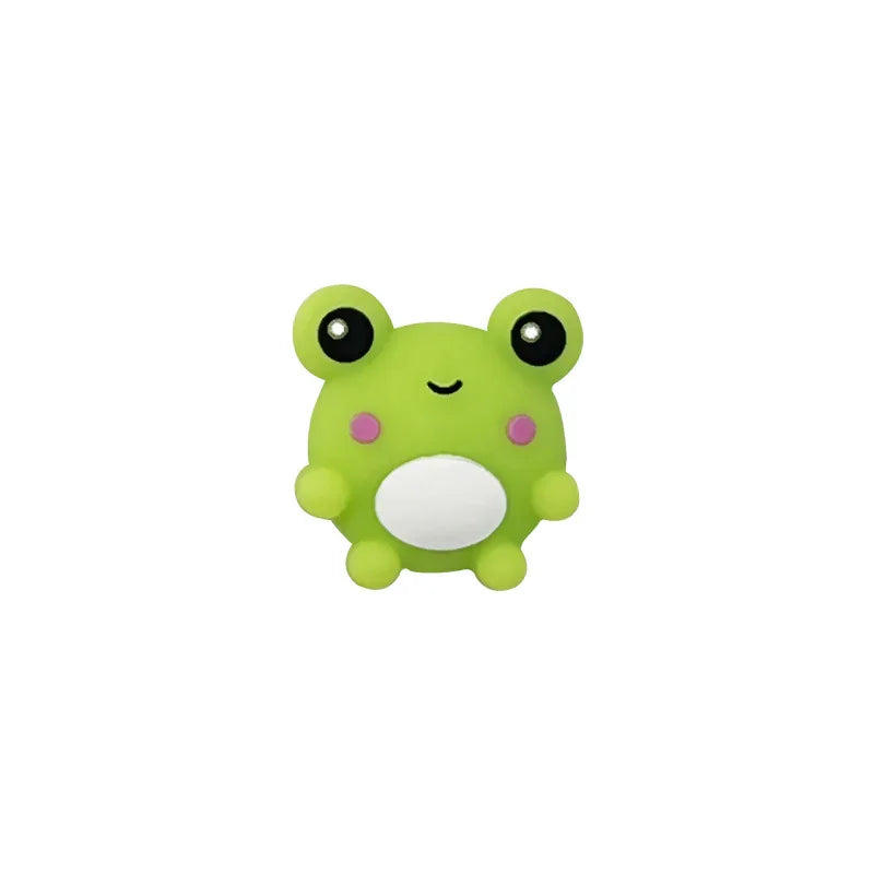 Big Eyes White Belly 3D Green Cartoon Smiling Frog Silicone Focus Beads