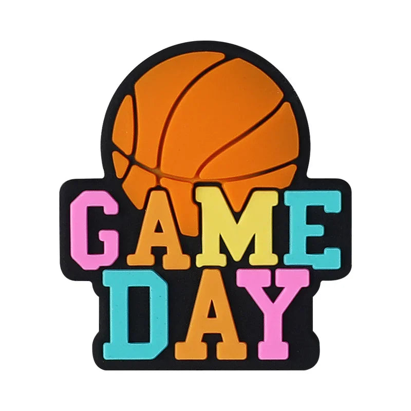 Silicone Focus Beads with Colorful English Letters On Various Ball Game Days