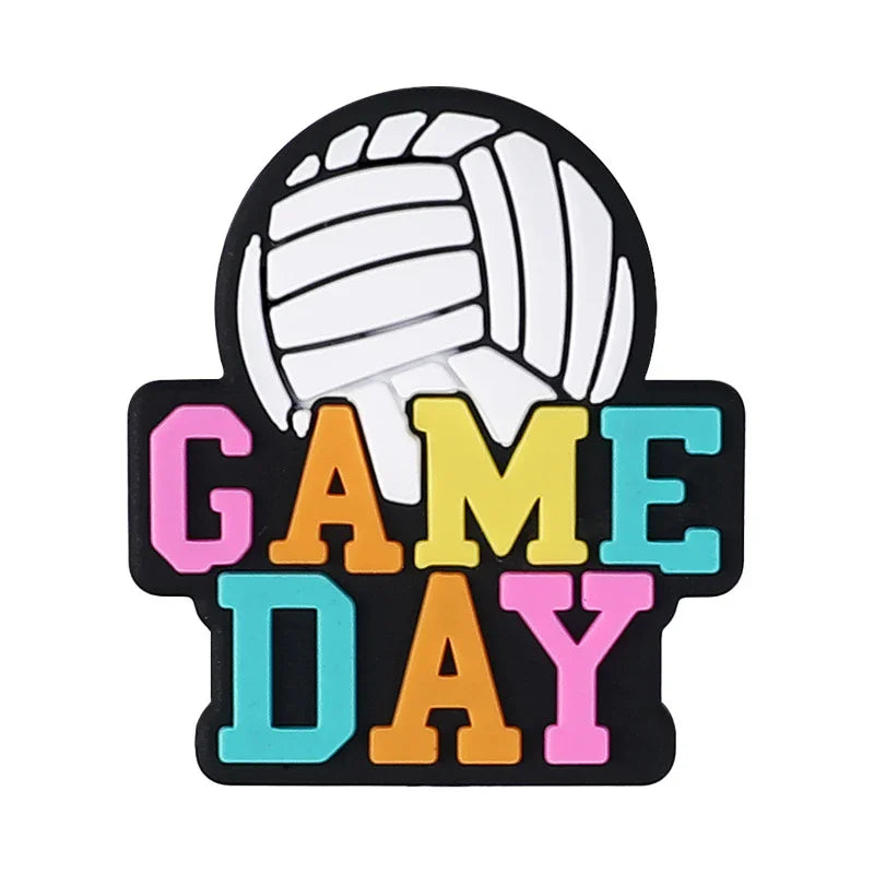 Silicone Focus Beads with Colorful English Letters On Various Ball Game Days