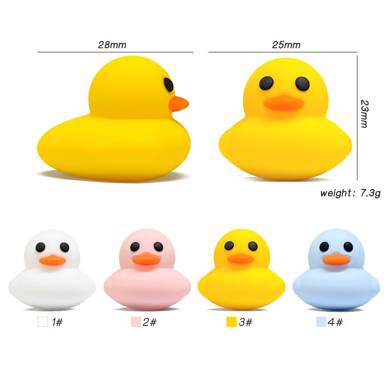 3D Solid Color Little Yellow Duck Cute Three-dimensional Cartoon Silicone Focus Beads