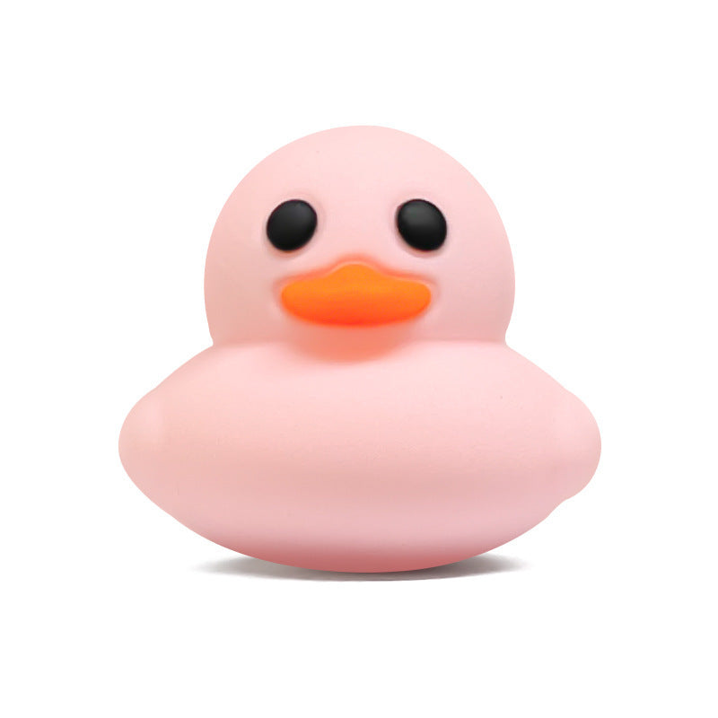 3D Solid Color Little Yellow Duck Cute Three-dimensional Cartoon Silicone Focus Beads