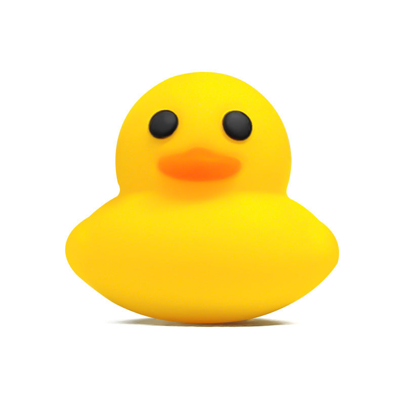 3D Solid Color Little Yellow Duck Cute Three-dimensional Cartoon Silicone Focus Beads