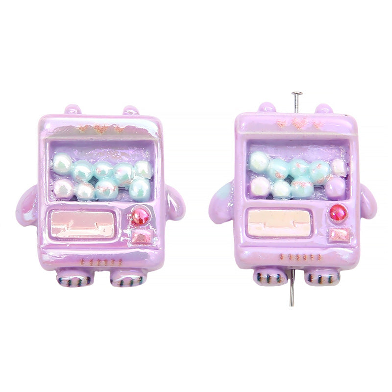 Colorful Cute Capsule Machine Acrylic Straight Hole Beads