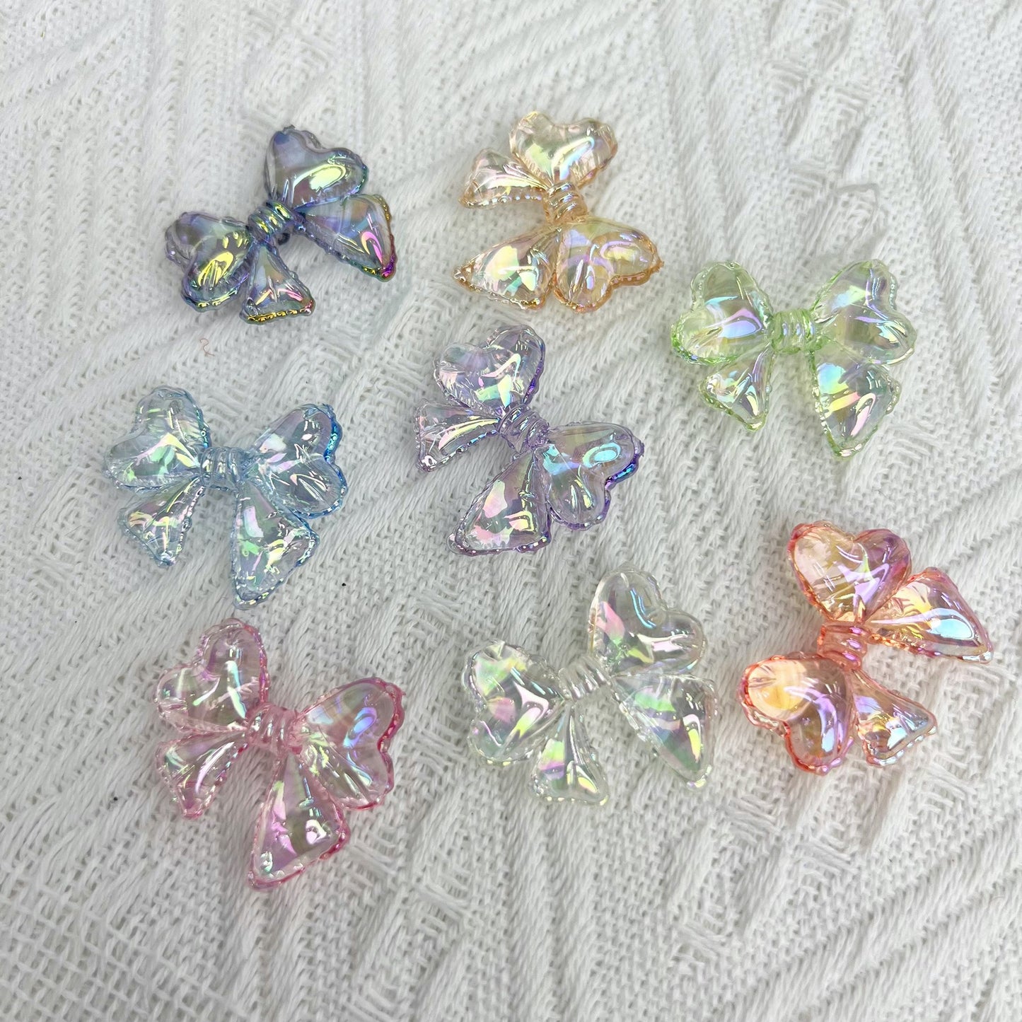 Colorful Lace Balloon Bow Acrylic Straight Hole Beads
