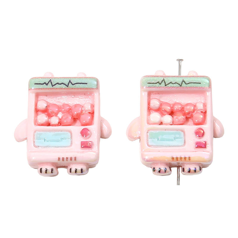 Colorful Cute Capsule Machine Acrylic Straight Hole Beads