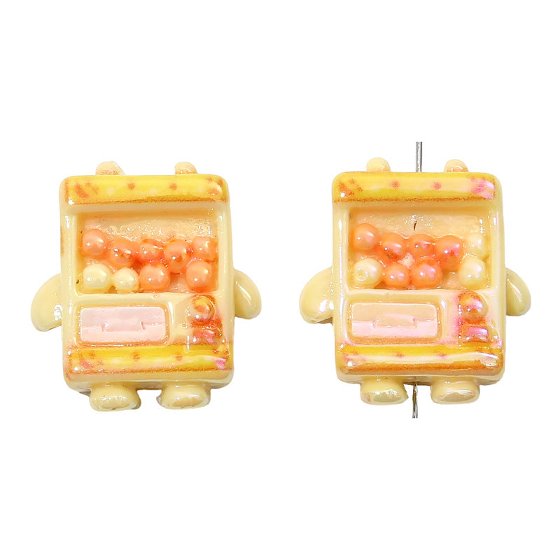 Colorful Cute Capsule Machine Acrylic Straight Hole Beads