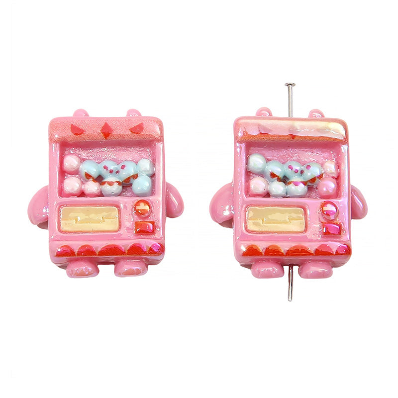 Colorful Cute Capsule Machine Acrylic Straight Hole Beads
