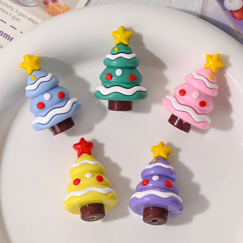 3D Christmas Tree Silicone Focal Bead